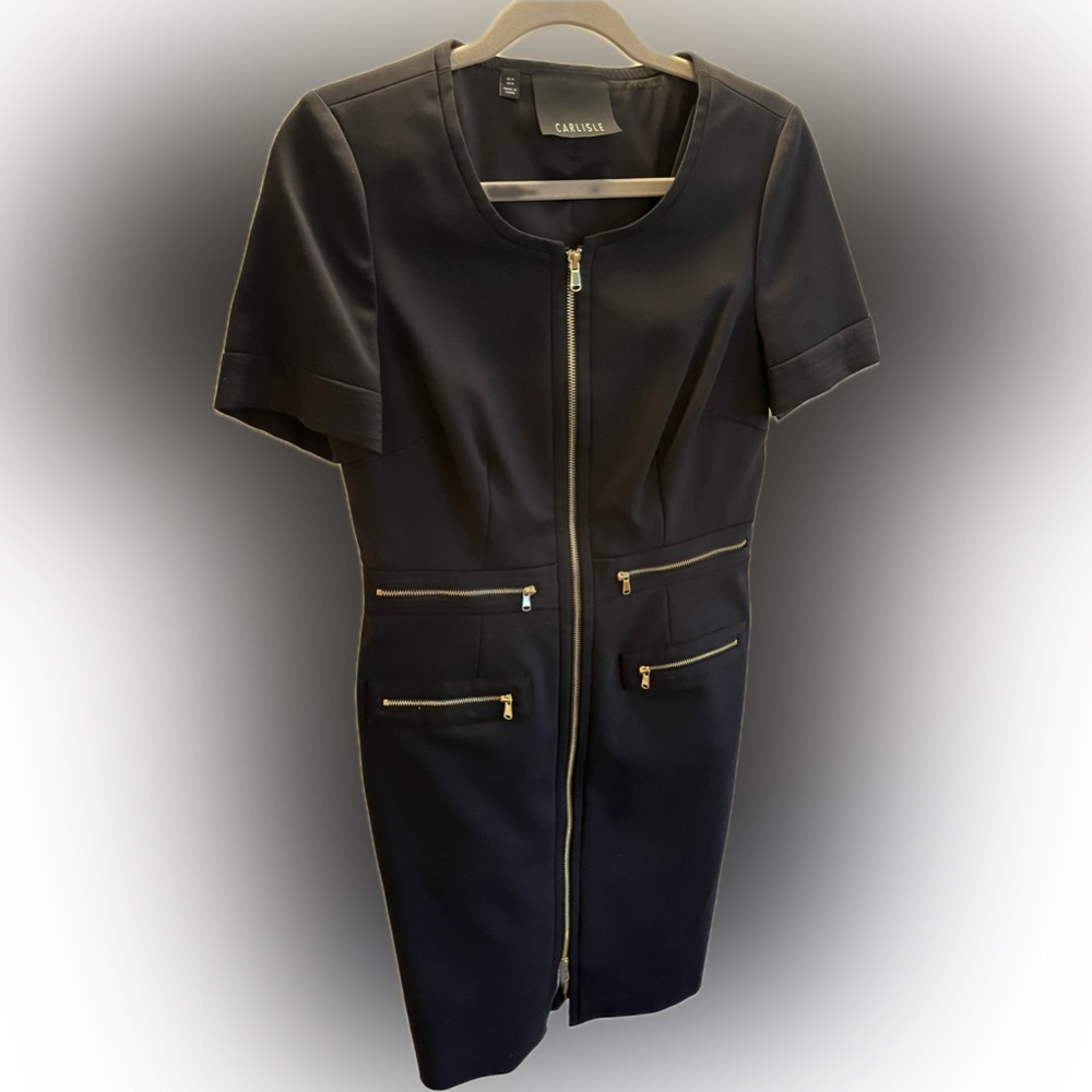Carlisle designer gold zipper detail dress